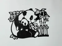 Silhouette murale panda et son bébé — photo 1