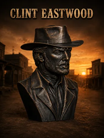 Figura decorativa: Clint Eastwood Western Bust — vista de referencia 2
