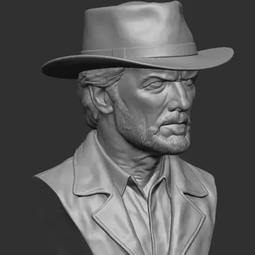 Figura decorativa: Clint Eastwood Western Bust — vista de referencia 4