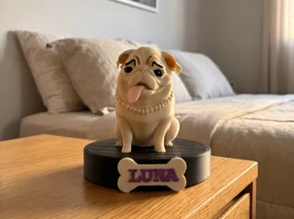 Miniatura Pug Personalizada em PLA 