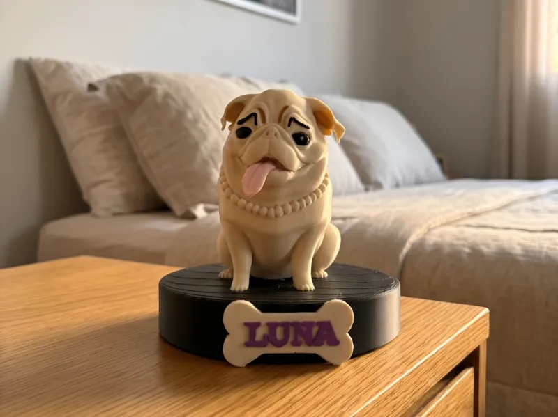 Miniatura Pug Personalizada em PLA 