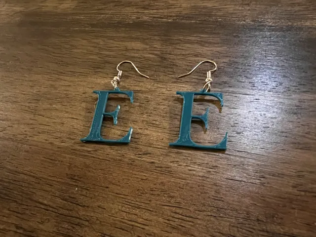 Letter E Earring