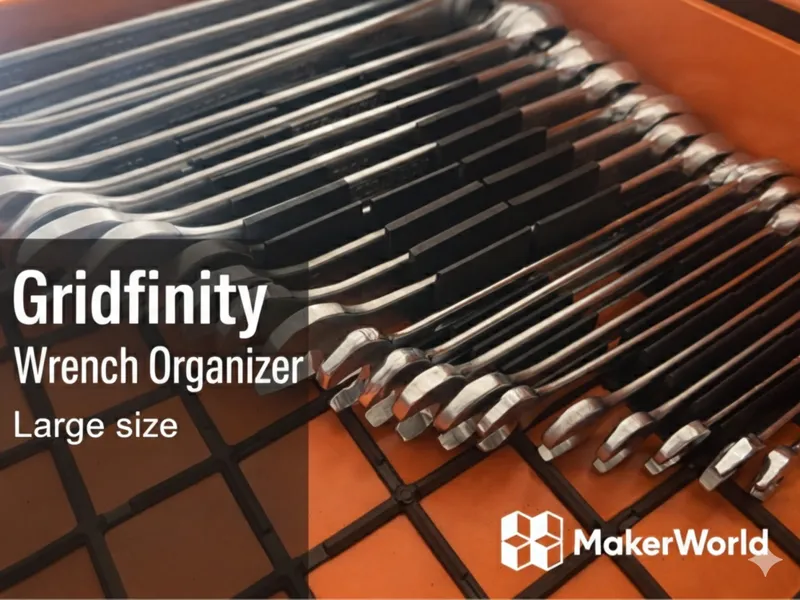 Gridfinity, Wrench Organizer, Large Size