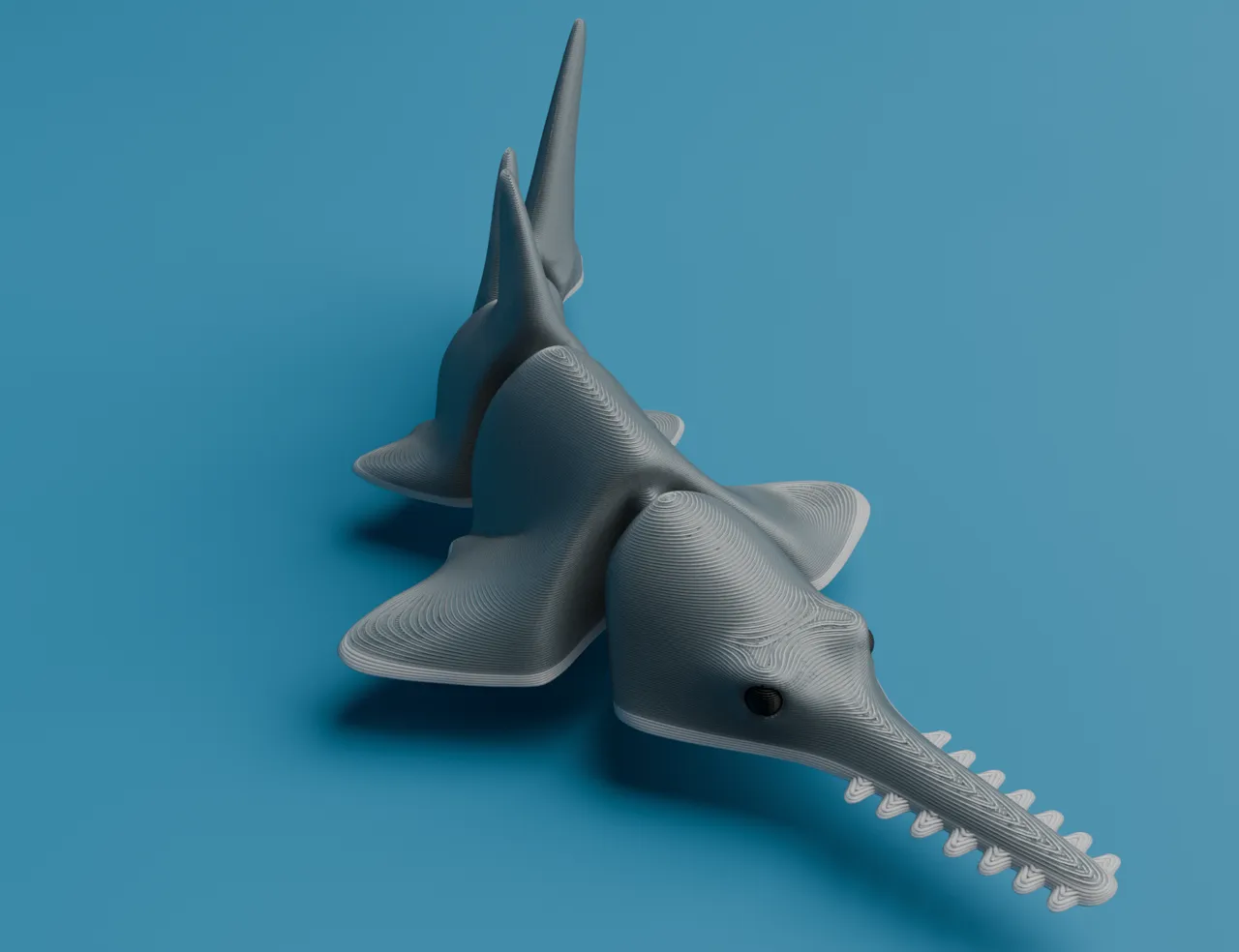 Articulated Sawfish (Carpenter shark) view 3