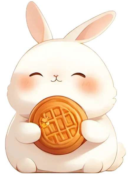 兔子抱月饼