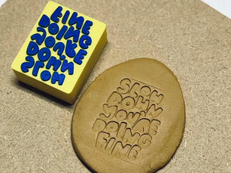 Stempel "Slow down you are doing fine"