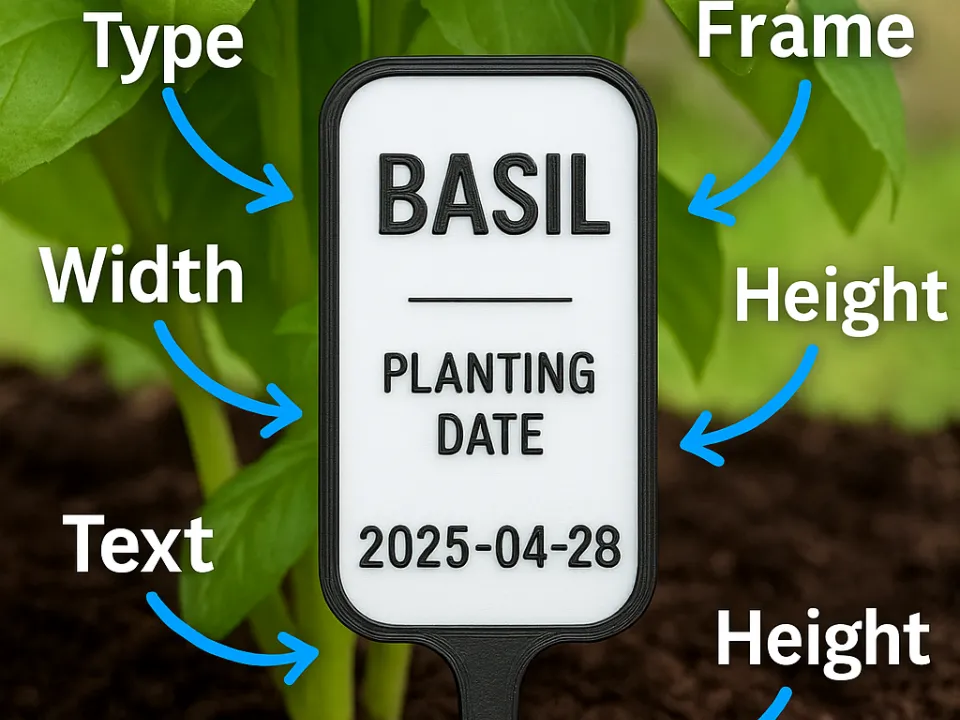 Plant Label Customizable - MakerWorld 3D Model | 3Drop