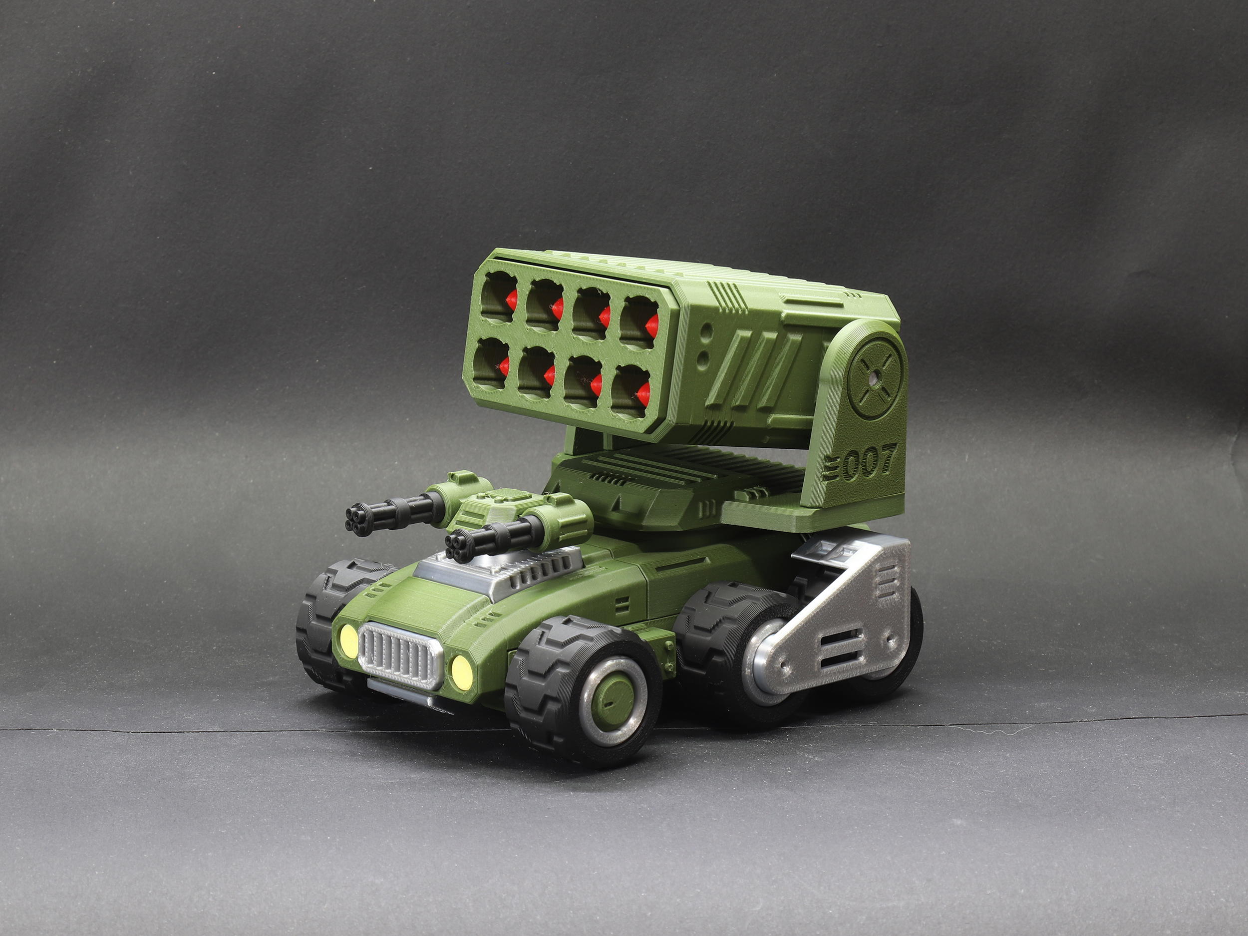 Miniatura 1 do modelo 3D 6x6轮式机甲火箭炮（轮子炮塔可动，无需五金）