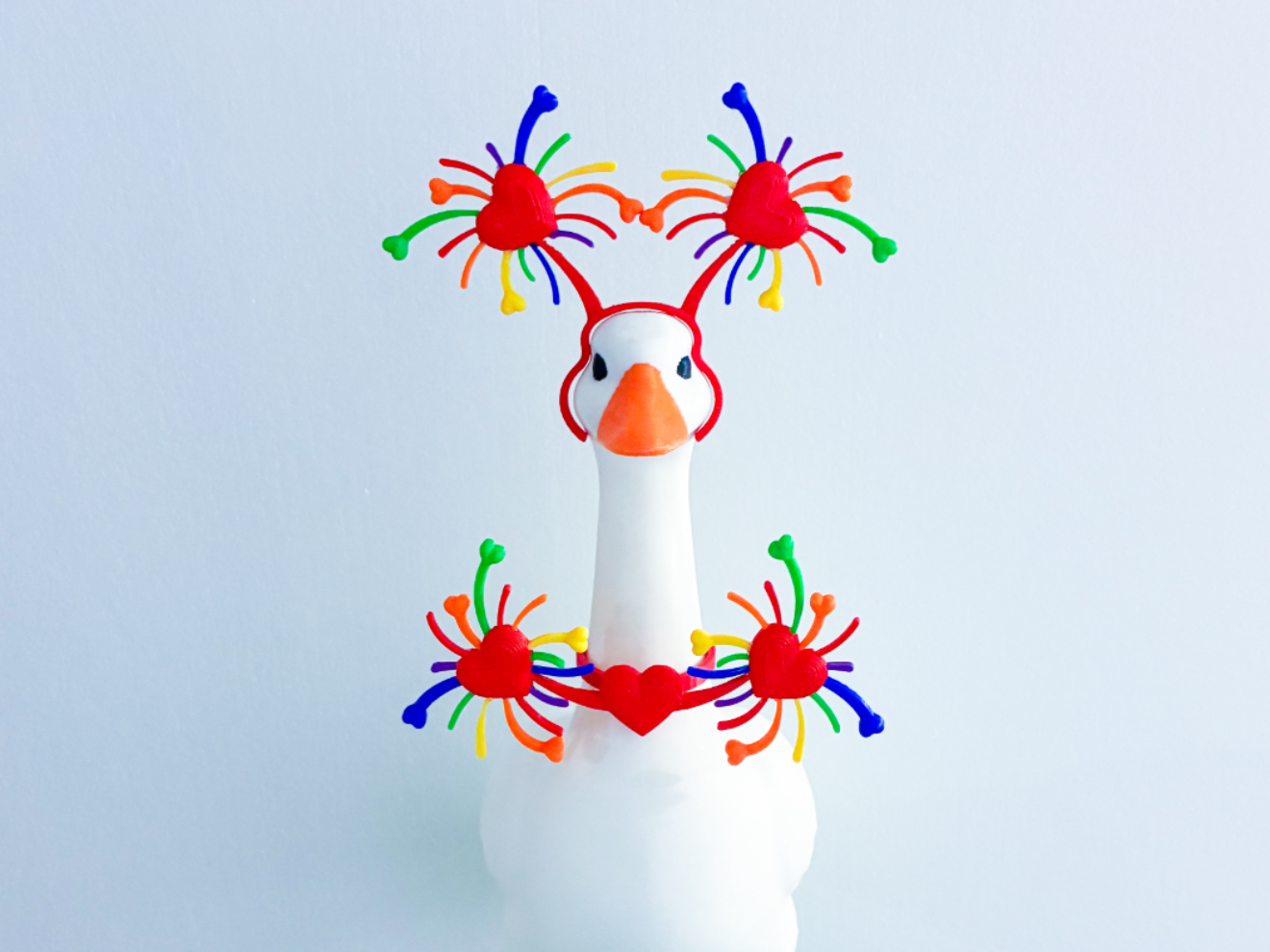 Pride Rainbow Heart Fireworks Desk Goose Gear