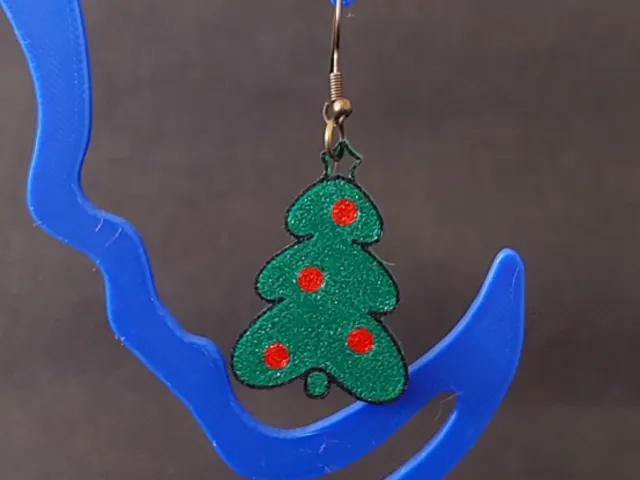 Multicolor Christmas Tree Earrings