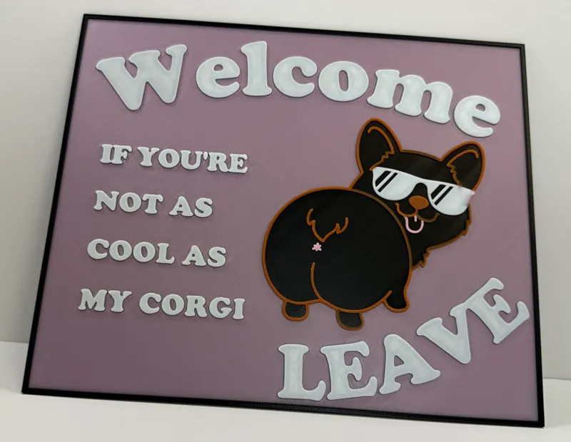 Corgi Funny Welcome Sign