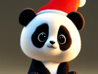 Panda mignon au bonnet de Noël — photo 1