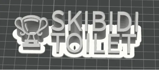 Skibidi toilet trophy 3d letters