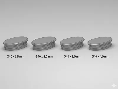 Round Tube Plug - 40mm multiple tube thicknesses