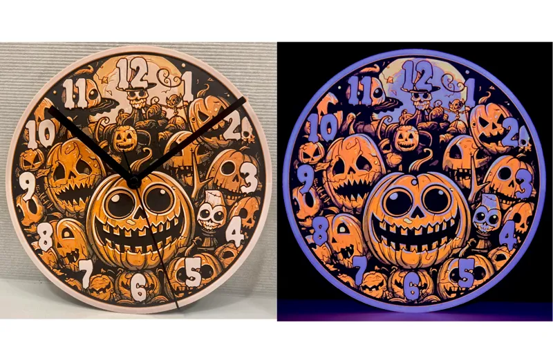 Halloween Wall Clock - Glow in the Dark/ UV light