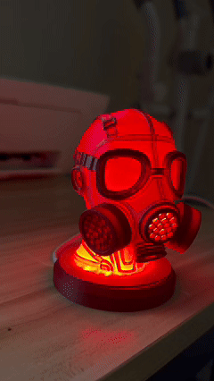 Miniatura 2 do modelo 3D 生化头盔 个性发光摆件 