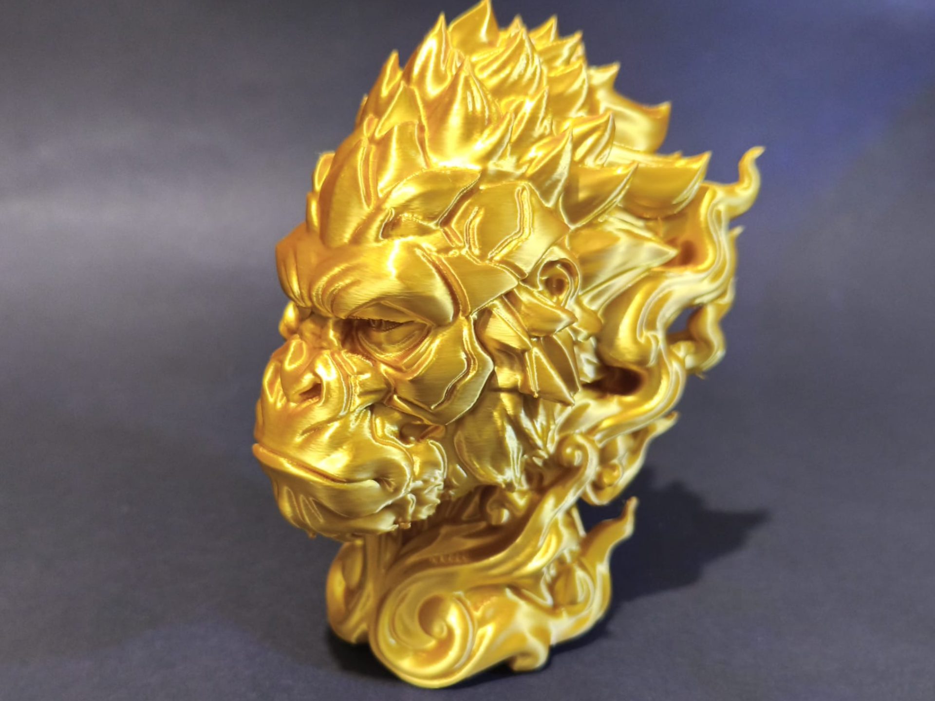 Majestic Golden Flame Ape Sculpture