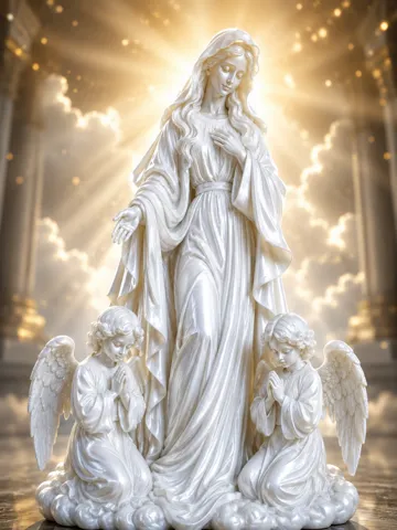 Figura decorativa: Heavenly Mary & Praying Angels Statue — vista de referencia 2