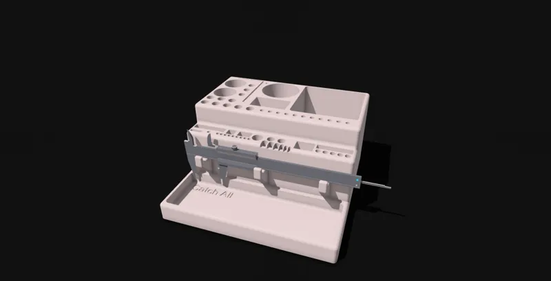 Catch All Desk Organizer with Caliper Hanger