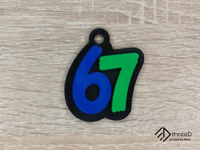Six Seven Keychain | Funny Meme Charm 67