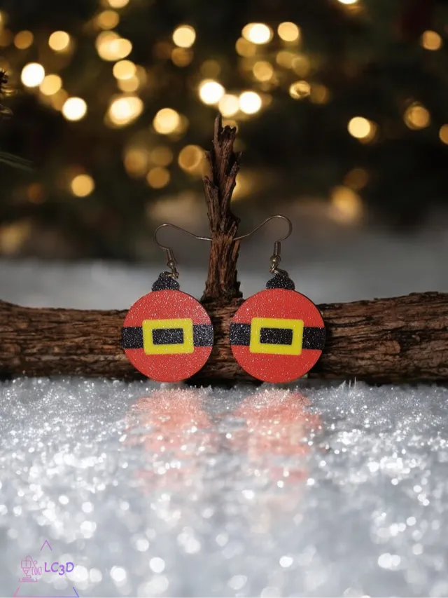 Santa Christmas ball earrings