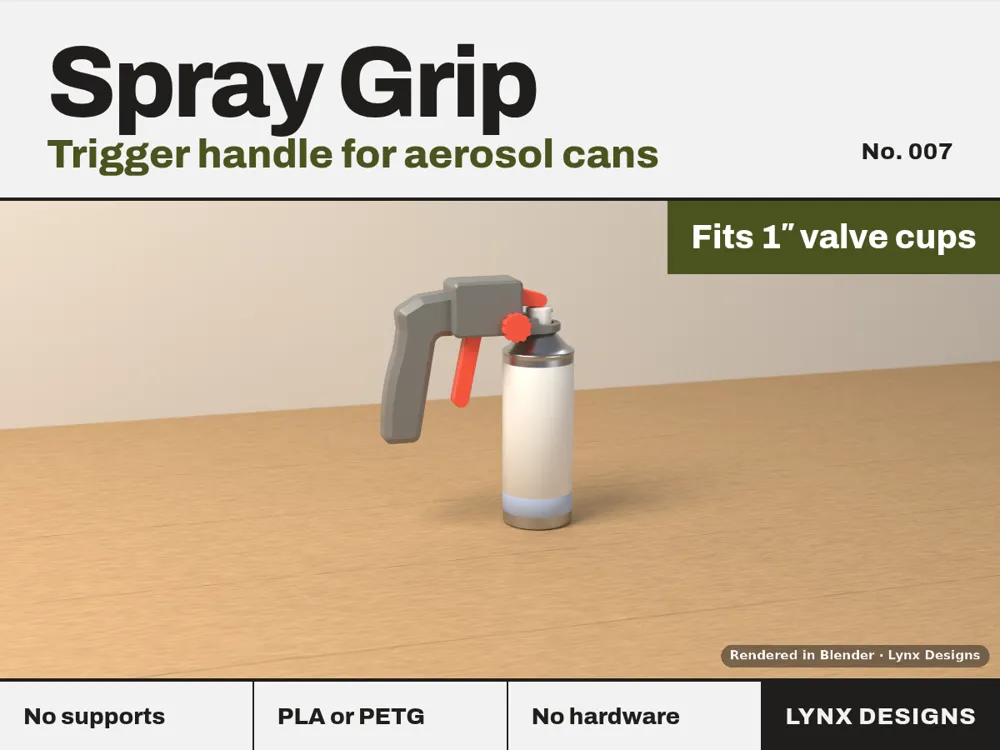 Spray Can Trigger Grip for 1" Aerosol Valves - Free 3D Print Model ...