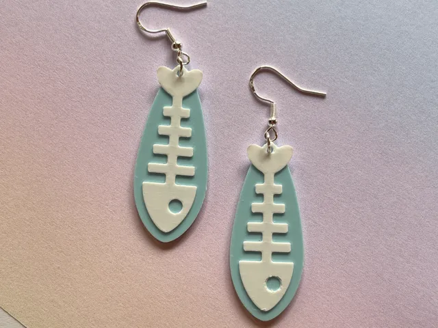 Earrings Fish Bone