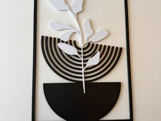 Boho Stil Wanddekoration Blume im Topf Modern