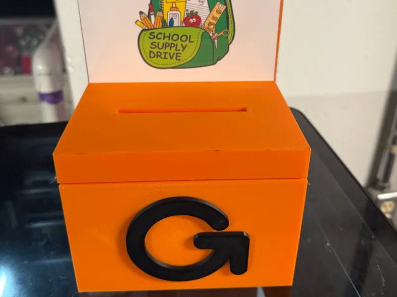 Donation box with lid