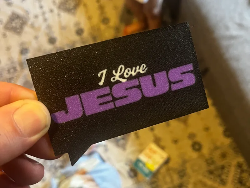 I love Jesus talking Bubble sign