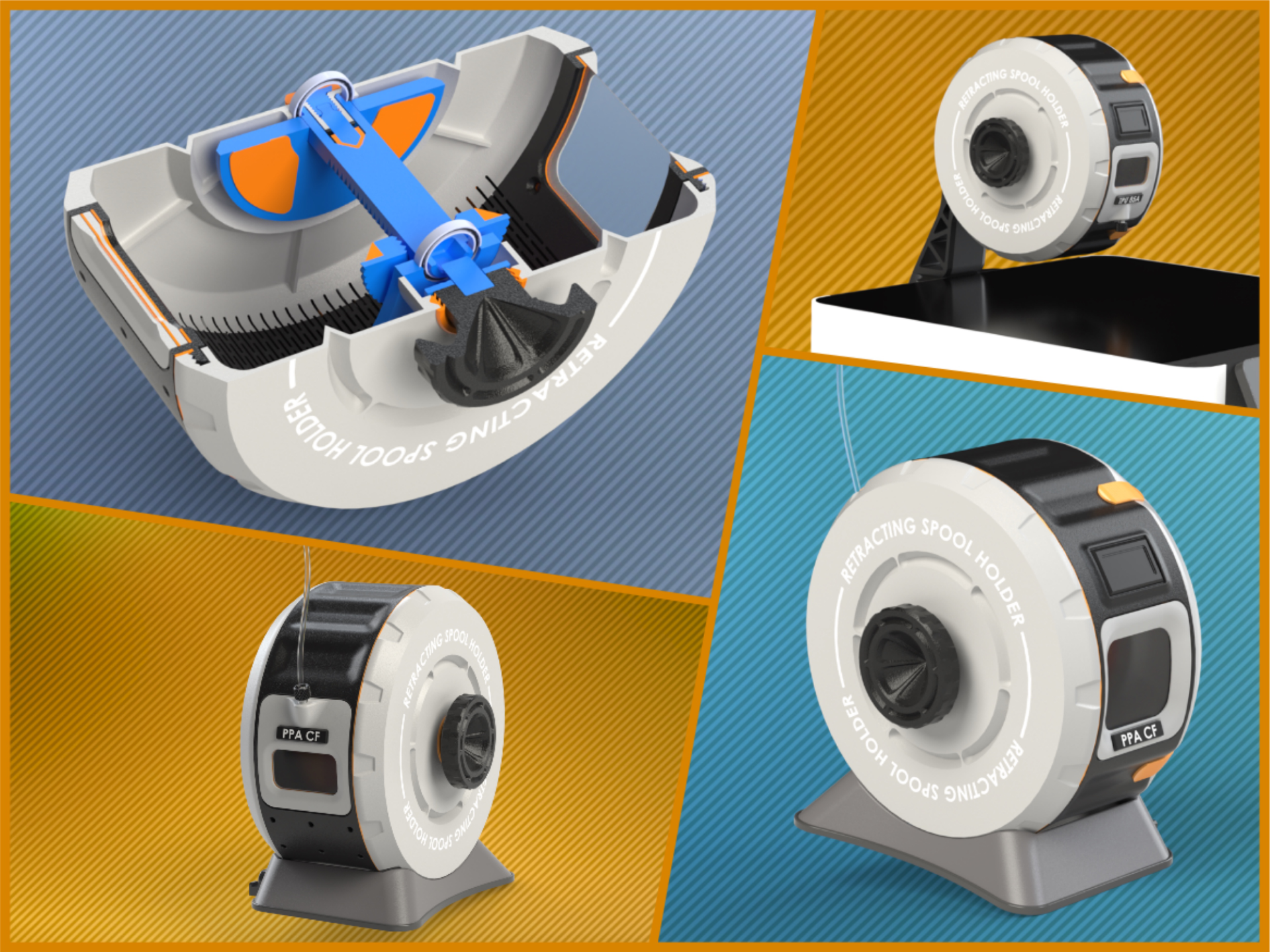 Retracting Spool Holder Pro (+SPiNE for P1/X1/H2)