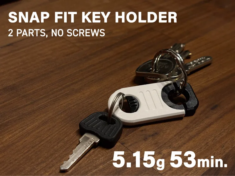 Snap Fit Key Holder (2 Parts)｜スナップ式キーホルダー