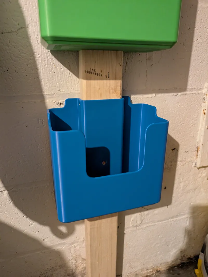 Two by four Mounted Storage Bin