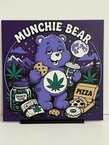 Cuadro decorativo en 3D: Munchie Bear Hueforge — vista de referencia 3