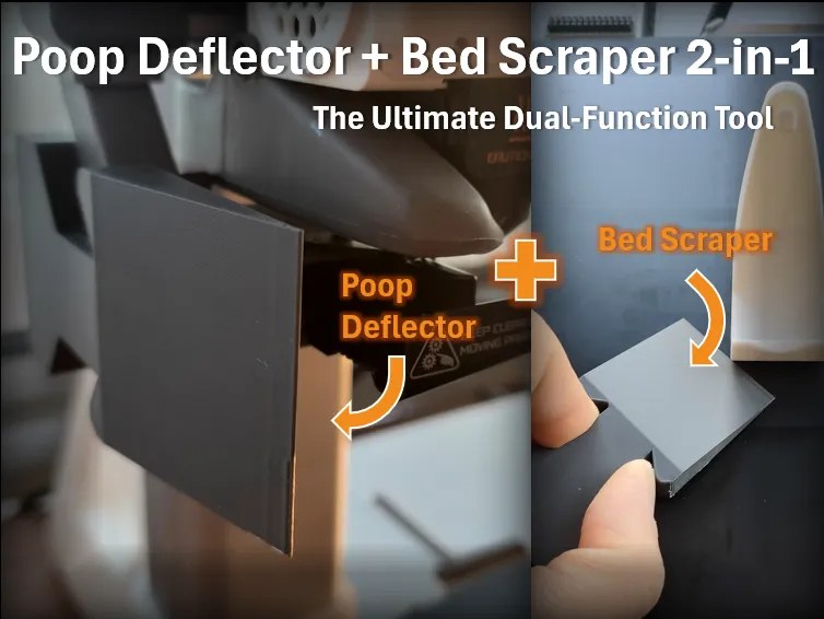 Poop Deflector + Bed Scraper 2-in-1 (A1/A1 mini)