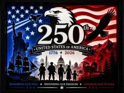 USA 250th Birthday Light box