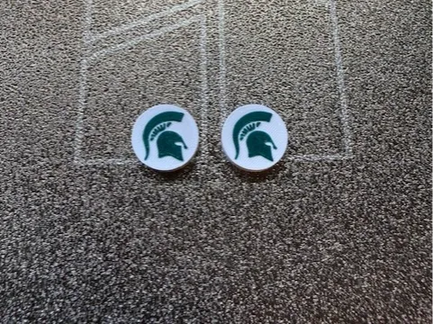 Michigan State University Round Stud Earrings