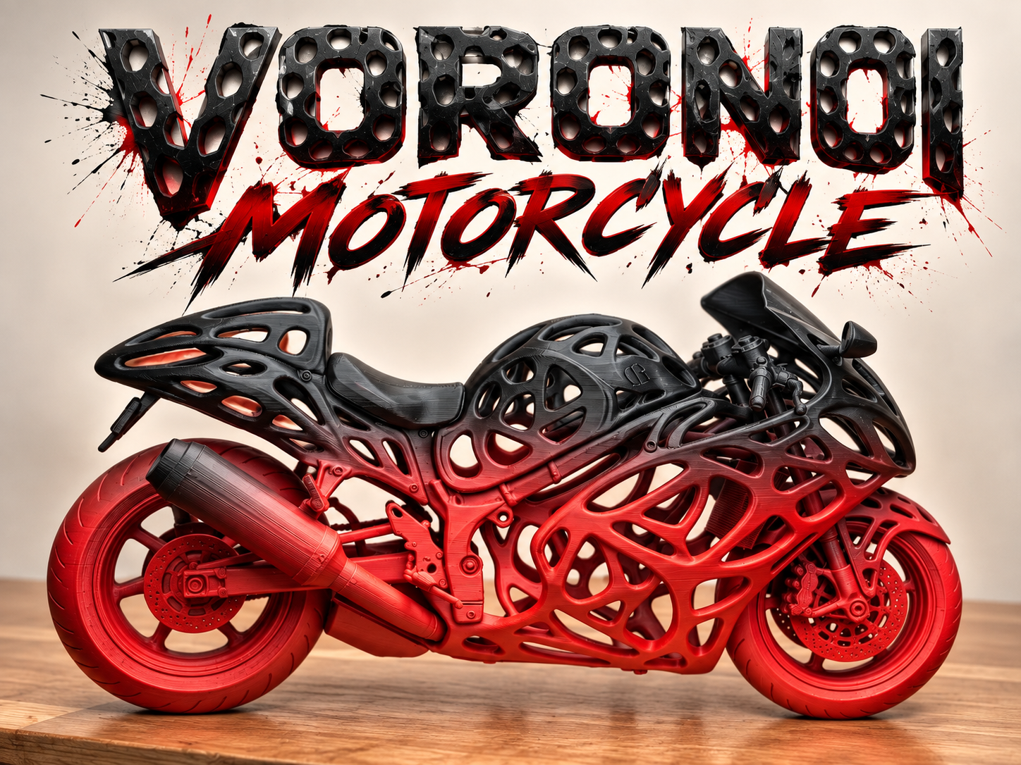Voronoi Motorcycle – Futuristic 3D Printable 3D model