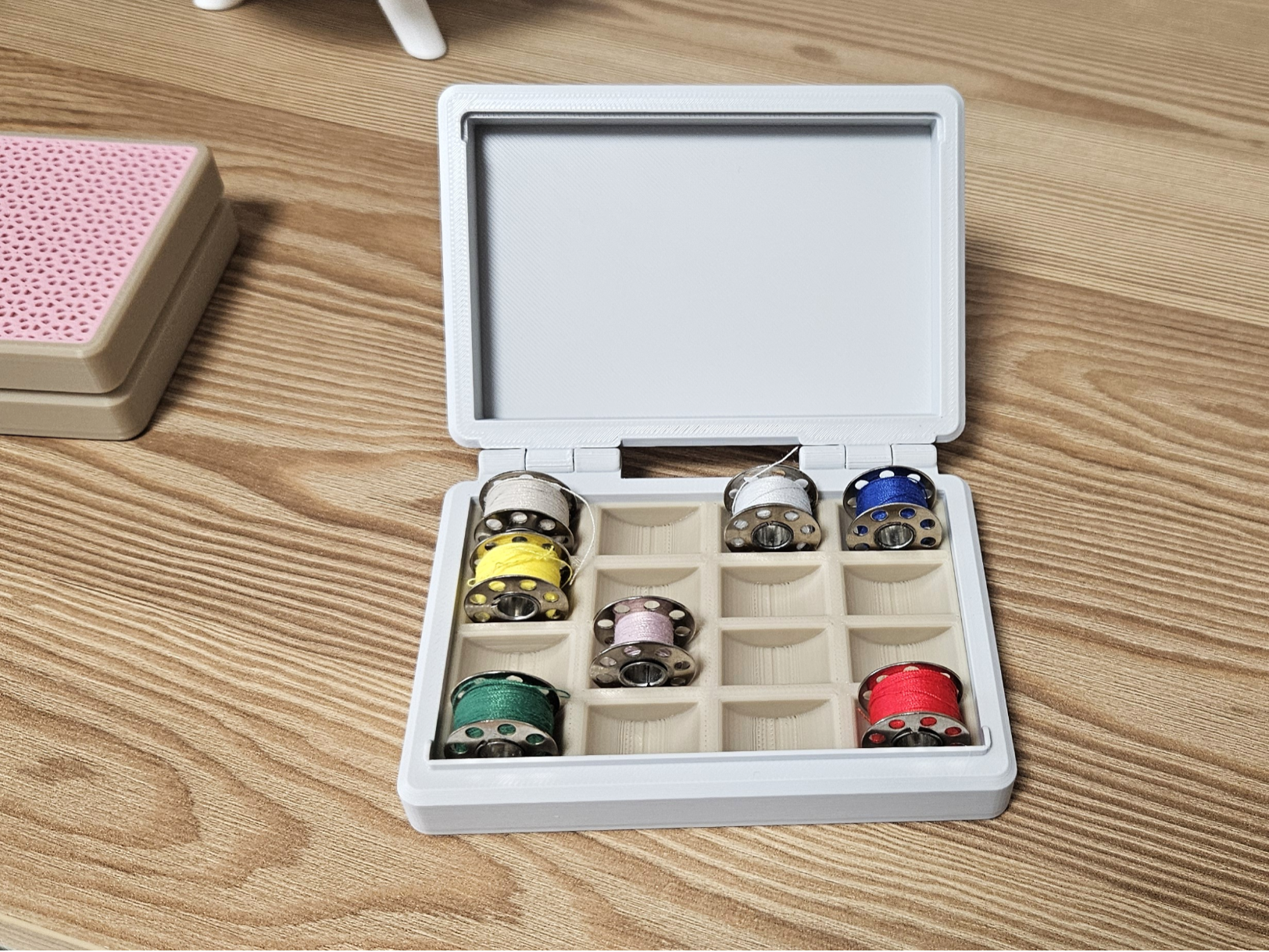 Sewing bobbin box