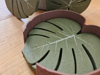 Tropical Multicolor Monstera Leaf Coasters