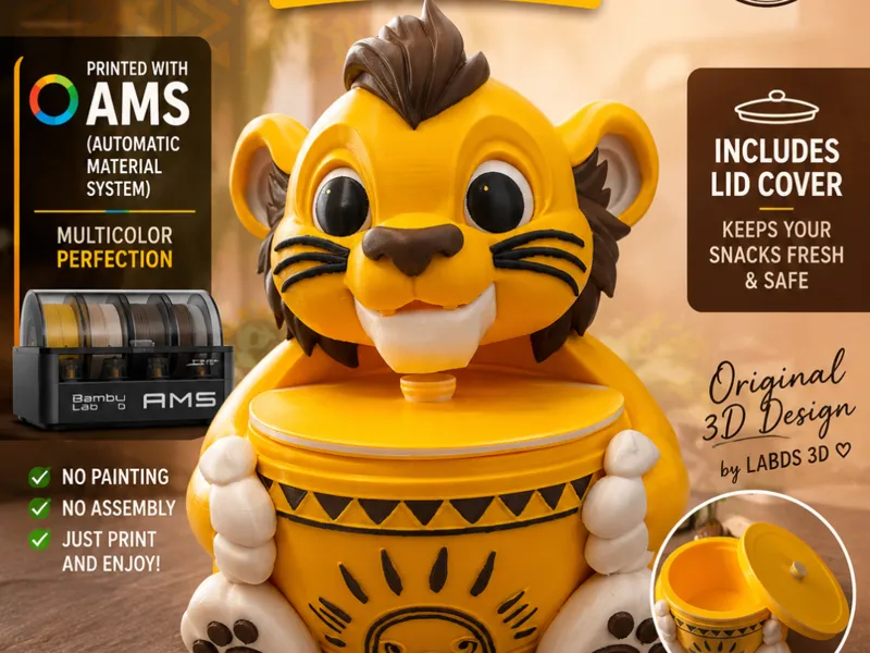 Simba Lion King Snack Container with Lid Cover AMS