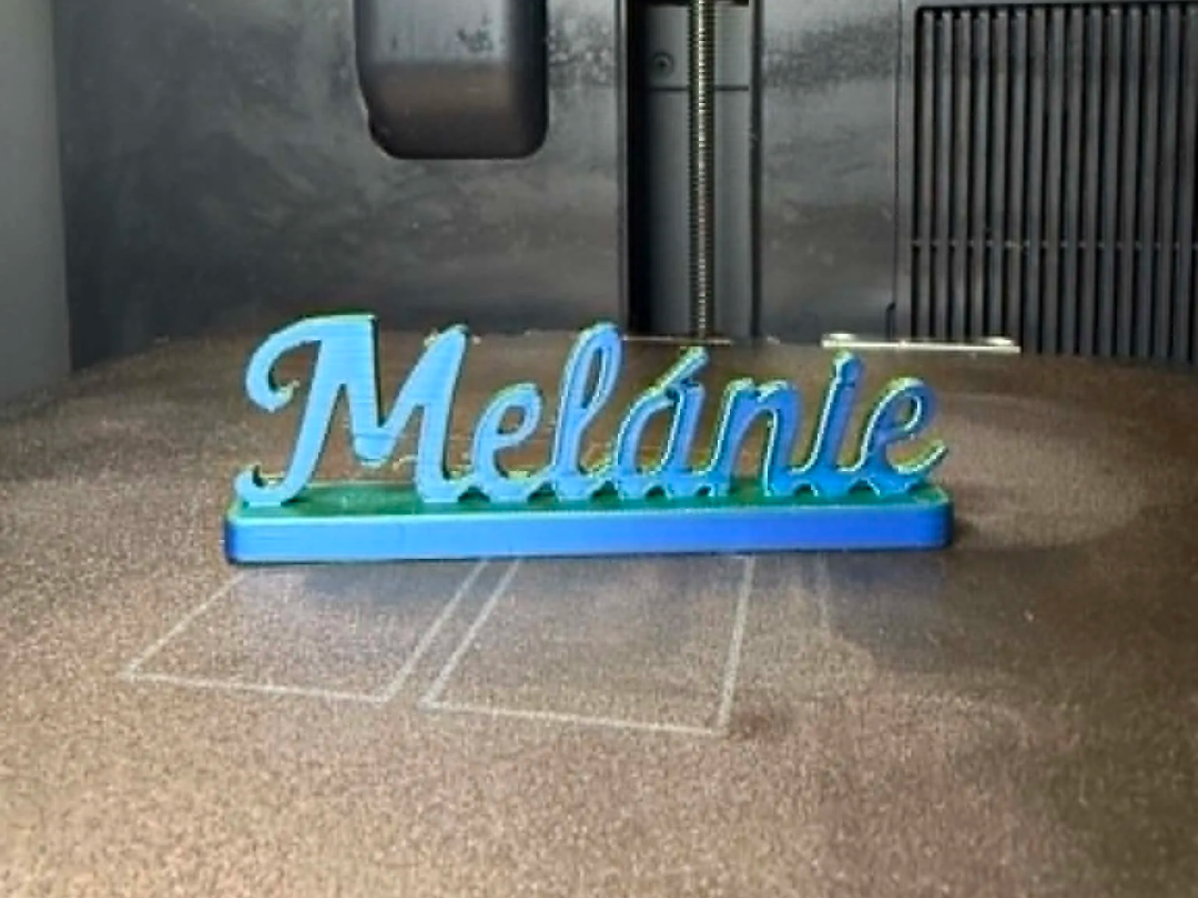 Custom Name Melánie Sign–Elegant Script Name Plate