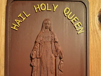 Hail Holy Queen Mary Rosary Hanger Holder