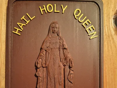 Hail Holy Queen Mary Rosary Hanger Holder
