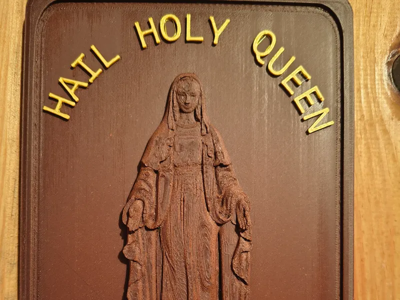 Hail Holy Queen Mary Rosary Hanger Holder