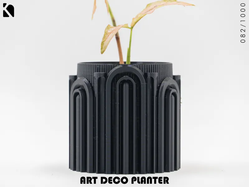 Modern Art deco Planter with Drip Tray