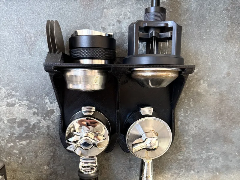 54mm Dual Portafilter Wall Holder with Tray