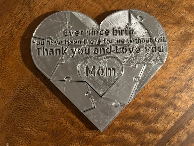 Customizable Mothers Day Heart Puzzle with Box