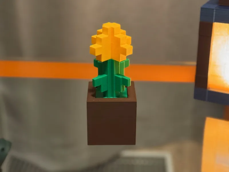 Minecraft Dandelion flower in pot - no AMS & AMS