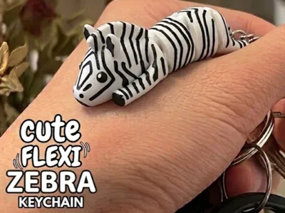 Flexi Cute Zebra Keychain -  Cute Safari Friend!  